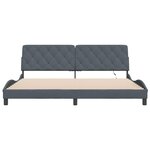 vidaXL Cadre de lit avec lumières LED gris foncé 200x200 cm velours
