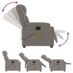 vidaXL Fauteuil de massage inclinable électrique Taupe Tissu