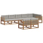 vidaXL Ensemble de canapés d'extérieur 8 pc Naturel et gris clair