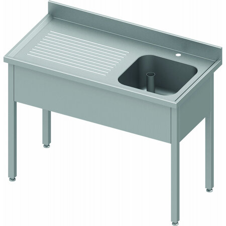 Plonge inox professionnelle egouttoir droite ou gauche - gamme 600 - stalgast - soudée - inox1400x600 700x600x900mm