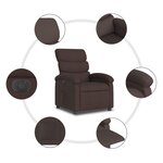 vidaXL Fauteuil inclinable électrique Marron foncé Tissu