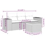vidaXL Salon de jardin avec coussins 4 Pièces beige résine tressée