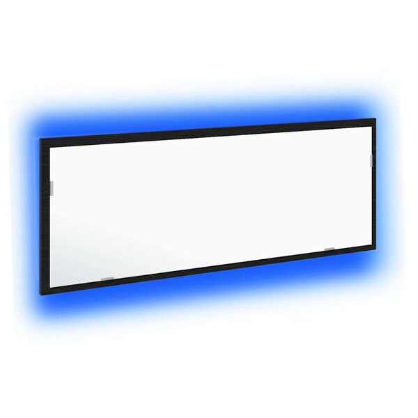 vidaXL Miroir de salle de bain LED Chêne noir 100 x 8 5 x 37 cm Verre