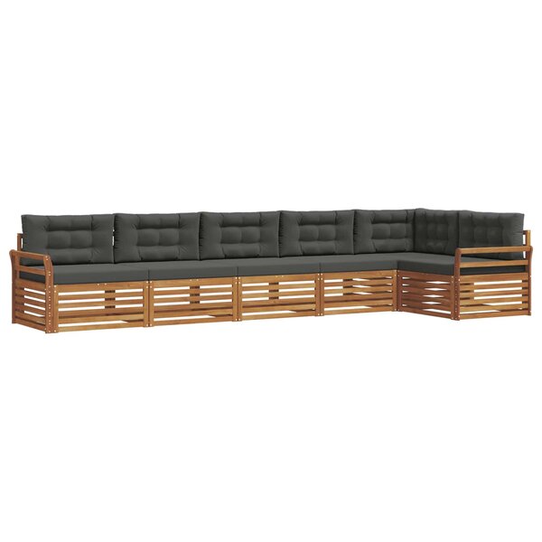 vidaXL Ensemble de canapés d'extérieur 6 pc Naturel et Anthracite