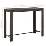 vidaXL Table de bar de jardin Marron 140 5x60 5x110 5cm Résine tressée