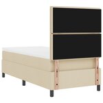 vidaXL Lit à ressorts avec matelas Crème 100x200 cm Tissu