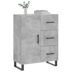 vidaXL Buffet gris béton 69 5x34x90 cm bois d'ingénierie
