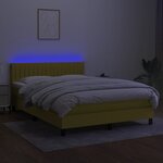 vidaXL Sommier à lattes de lit avec matelas LED Bleu 140x200 cm Tissu