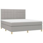 vidaXL Sommier à lattes de lit matelas et LED Gris clair 160x200 cm