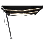 vidaXL Auvent automatique capteur de vent et LED 600x350 cm Anthracite