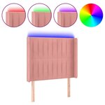 vidaXL Tête de lit à LED Rose 93x16x118/128 cm Velours
