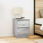 VidaXL Table de chevet avec lumières LED sonoma gris 38x34x50 cm