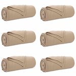 vidaXL Couvertures à jeter 6 Pièces Camel 200 x 150 cm Toison
