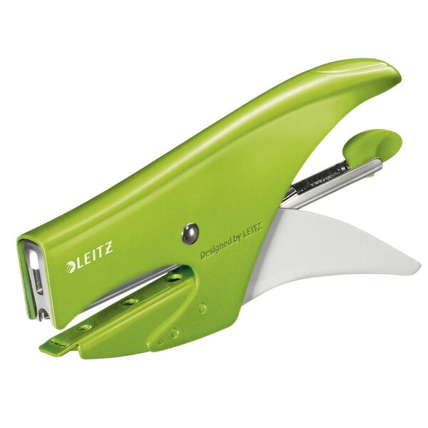 Pince-agrafeuse Wow, agrafes n°10, capacité 15 feuilles, en métal - Vert métallisé