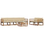 vidaXL Ensemble de canapés d'extérieur 7 Pièces Naturel et Beige
