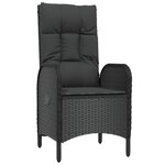 vidaXL Set de 7 pièces de salle à manger de jardin Noir Rotin synthétique