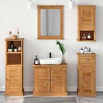 vidaXL Ensemble de mobilier de salle de bain 5 Pièces marron miel