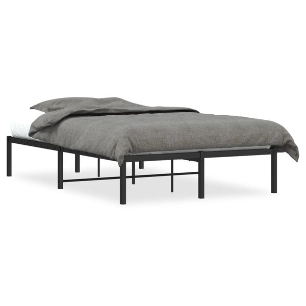 vidaXL Cadre de lit métal sans matelas noir 120x190 cm
