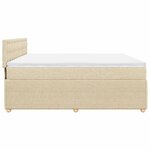 vidaXL Sommier à lattes de lit avec matelas Crème 200x200 cm Tissu