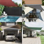 vidaXL Voile de parasol Tissu Oxford rectangulaire 5x7 m Anthracite