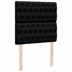 vidaXL Sommier à lattes de lit avec matelas Noir 90x200 cm Tissu