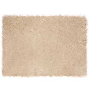 vidaXL Tapis en fausse Tafalla Beige 120 x 170 cm Polyester