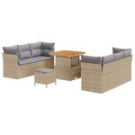 vidaXL Ensemble de canapé de jardin 9 Pièces Beige et Gris clair
