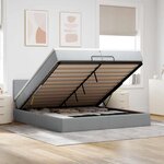 VidaXL Cadre de lit ottoman avec matelas gris clair 200x200 cm tissu
