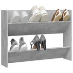vidaXL Armoire à chaussures murale Gris béton 80x18x60 cm Aggloméré