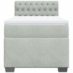 vidaXL Sommier à lattes de lit et matelas Gris clair 100x200cm Velours