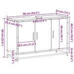 vidaXL Armoire de lavabo de salle de bain chêne marron 90x33x60 cm