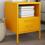 vidaXL Table de chevet jaune moutarde 36x39x50 5 cm