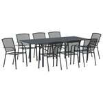 vidaXL Set de couloir 9 pièces en acier gris foncé
