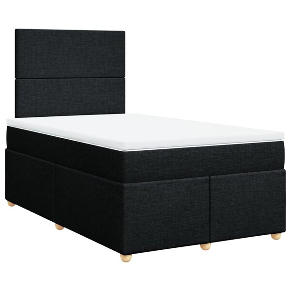 vidaXL Sommier à lattes de lit avec matelas noir 120x190 cm tissu