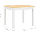 vidaXL Ensemble de table et chaises pour enfants 3 Pièces Blanc et beige
