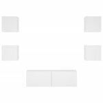 vidaXL Meuble TV muraux 5 Pièces avec lumières LED blanc