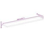 vidaXL Dessus de table 140x30x3 8 cm bord vif bois massif manguier bru