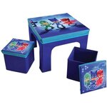 Table + 2 tabourets de rangements pliables pour enfant Pyjamasques