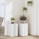 vidaXL Supports pour plantes 2 Pièces blanc 30x30x50 cm bois d'ingénierie