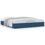VidaXL Cadre de lit ottoman sans matelas bleu 180x200 cm tissu
