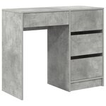 vidaXL Bureau d'écriture gris Béton gris Béton Standard Rangement