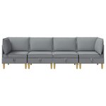 vidaXL Canapé modulaire avec rangement 4 Pièces Gris clair Tissu