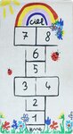 Tapis enfant Marelle 80 x 150 cm - Beige