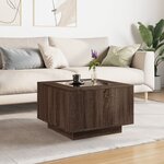 vidaXL Table basse avec LED chêne marron 60x60x40 cm bois d'ingénierie