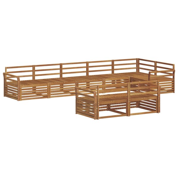 vidaXL Ensemble de canapés d'extérieur 8 Pièces Naturel