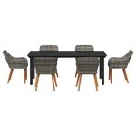 vidaXL Ensemble de salle à manger pour jardin 7 Pièces Gris polyrotin