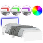 vidaXL Cadre de lit sans matelas avec lumières LED blanc 90x200 cm
