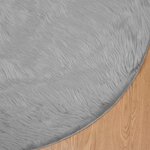 vidaXL Tapis en fausse Tafalla Gris Ø 160 cm Polyester