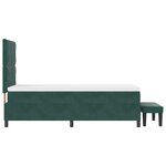 vidaXL Lit à Sommier Roulant avec Matelas et Banc Vert Foncé 100x200 cm en Velours