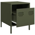 vidaXL Tables de chevet 2 Pièces vert olive 35x39x43 5 cm acier